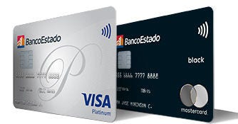Imagen Tarjetas Platinum y Mastercard Black BancoEstado