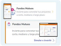 Previsualización de inversión de Fondos Mutuos en App
