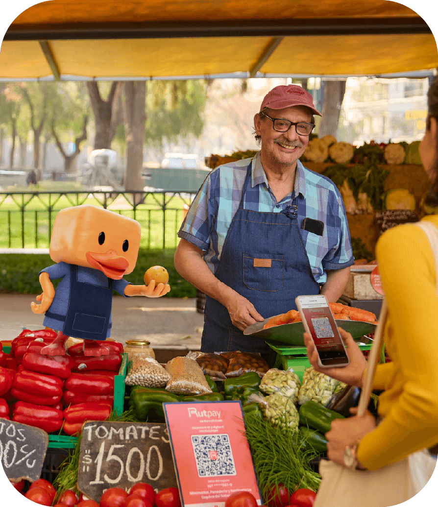 Feriante junto a Patomono de Rutpay