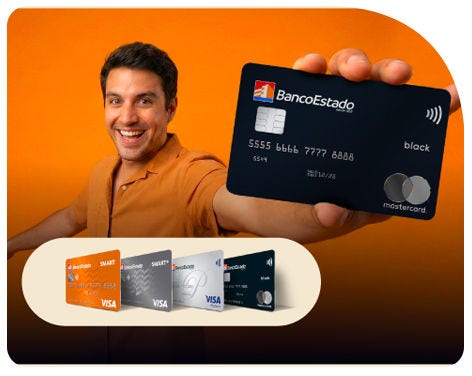 Hombre con Tarjetas BancoEstado