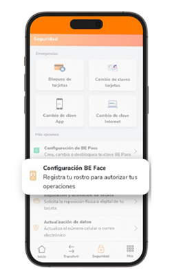 App BancoEstado configuración de BE Face