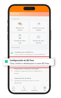 App BancoEstado configuración de BE Pass
