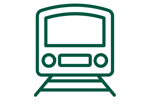 Ilustración de tren para inversiones en transporte ecológico BancoEstado