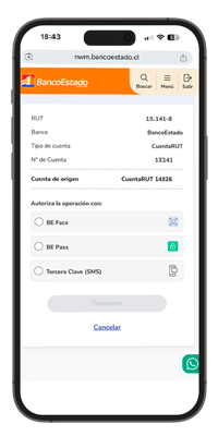 App BancoEstado escanear cédula de identidad