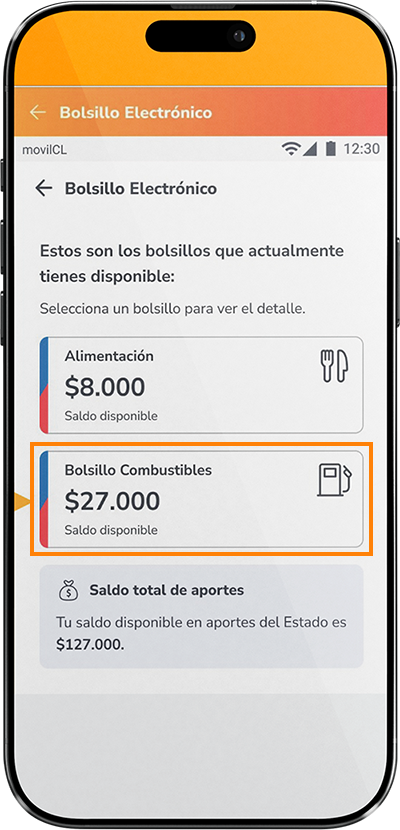 Pantalla App BancoEstado