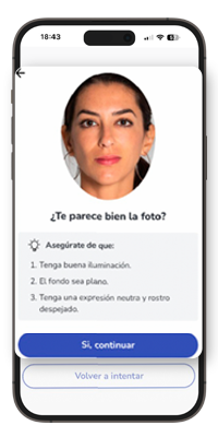 App BancoEstado validación de identidad con foto de rostro