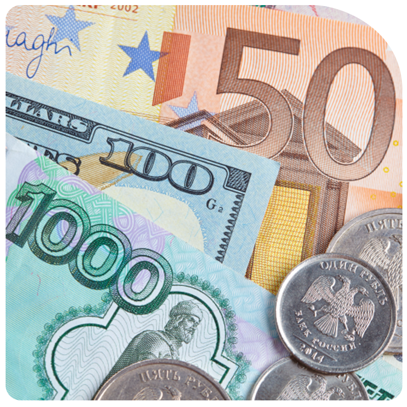 Diferentes billetes extranjeros