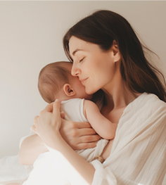 Madre abrazando a su bebé