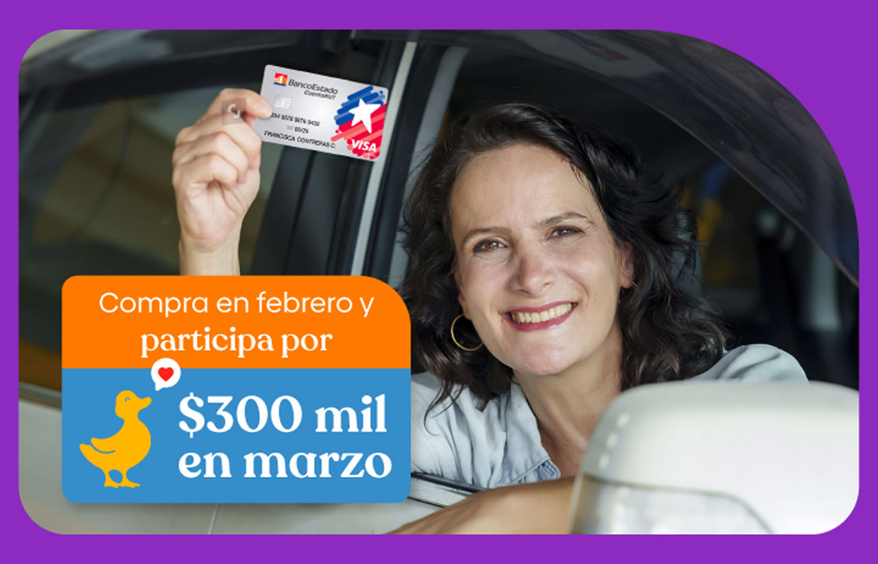 Compra en febrero y participa por $300 mil en marzo
