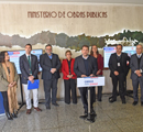Presidente BancoEstado en punto de prensa en Ministerio de Obras Públicas Presidente BancoEstado en punto de prensa en Ministerio de Obras Públicas